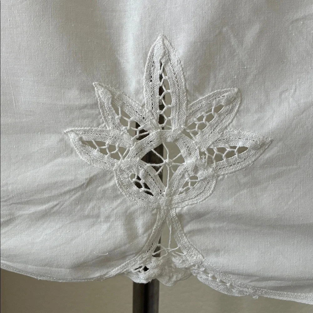 Battenburg White Lace Cotton Apron Cottagecore Prairie Core